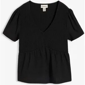 bonprix Shirt aus strukturiertem Crêpeschwarz 48Damen