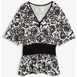 bonprix Blusenshirt mit tiefem Ausschnittschwarz 36Damen
