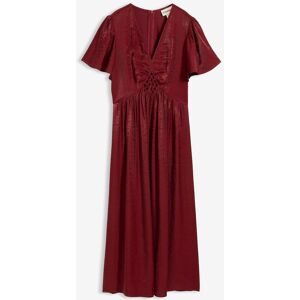 bonprix Midikleid aus schimmerndem Satinrot 42Damen
