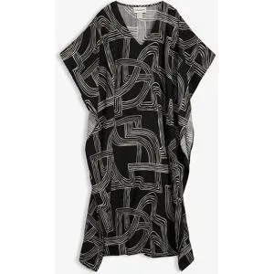 bonprix Kaftan-Kleid aus Viskose-Mixschwarz 38Damen