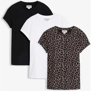 bonprix Shirt (3er Pack) aus Baumwoll-Elasthan-Mixweiß 44Damen