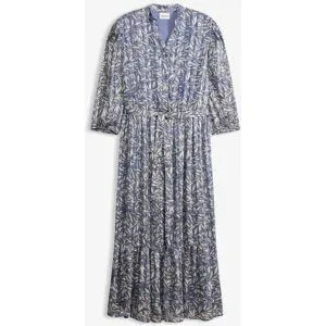 bonprix Hemdblusenkleid aus Chiffonblau 46Damen