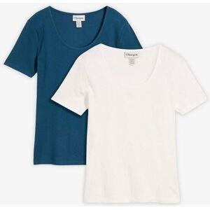 bonprix Rippshirt mit reiner Bio-Baumwolle (2er Pack)petrol 40Damen