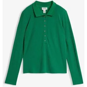 bonprix Geripptes Poloshirtgrün 44Damen