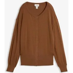 bonprix Feinstrickjacke aus softem Viskose-Mixbraun 36Damen