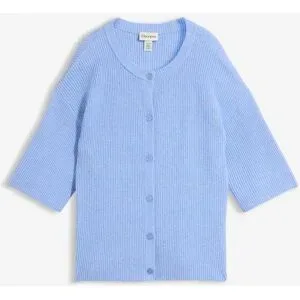 bonprix Lockere Strickjacke aus weichem Woll-Mixblau 48Damen