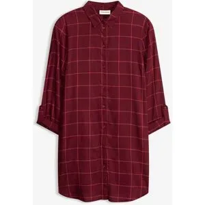 bonprix Karierte Longbluse mit Taschenrot 44Damen