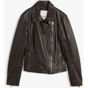 bonprix Bikerjacke aus Nappalederbraun 50Damen
