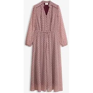 bonprix Chiffonkleid mit Kontrast-Pipingslila 46Damen