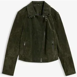 bonprix Biker-Velourslederjackegrün 48Damen