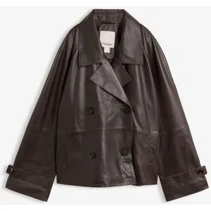 bonprix Cabanjacke aus Lammnappa-Lederbraun 54Damen