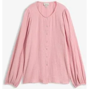 bonprix Musselin-Oversize-Bluse aus reiner Baumwollerosa 52Damen