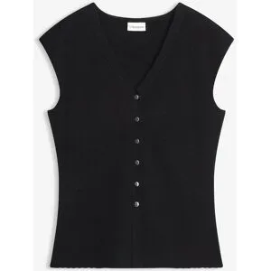 bonprix Strick-Weste mit V-Ausschnittschwarz 48Damen