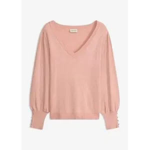 bonprix Feinstrickpullover aus Viskose-Mixrosa 40Damen