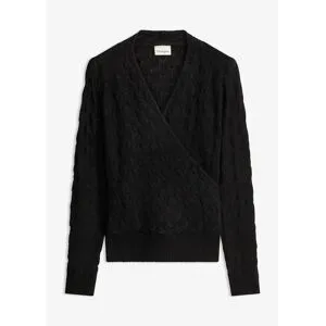 bonprix Strickpullover im tollen Ajour-Strick, Wickeloptik, bequeme Passform