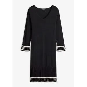 bonprix Strickkleid aus Viskose und Polyamid, ausgestellte Passform, mit Streifendesign