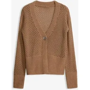 bonprix Ajour-Strickjackebraun 44Damen