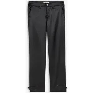 bonprix Barrel-Hose aus fließendem Satinschwarz 48Damen