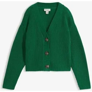 bonprix Grobstrickjacke aus reiner Baumwollegrün 44Damen