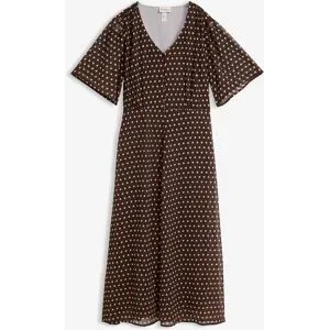 bonprix Midikleid aus strukturiertem Chiffonbraun 38Damen