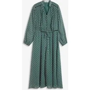 bonprix Chiffonkleid mit Kontrast-Pipingsschwarz 52Damen