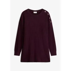 bonprix Viskose-Mix Pullover mit Deko Knopfleisterot 36Damen