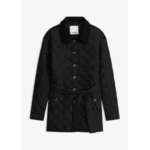 bonprix Leichte Steppjacke im Materialmixschwarz 40Damen