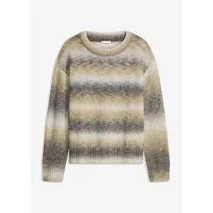 bonprix Strickpullover mit Wollanteilbraun 40Damen