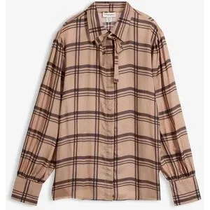bonprix Bluse aus glänzendem Seiden-Mixbraun 38Damen