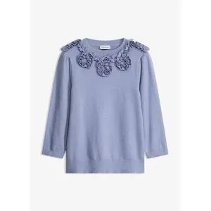 bonprix Pullover mit Puffärmelnblau 36Damen