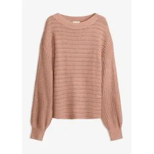 bonprix Oversize Lochstrick-Pulloverrosa 40Damen