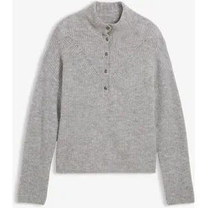 bonprix Oversize-Wollpullover mit Alpakagrau 44Damen