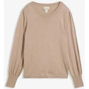 bonprix Strickpullover aus weichem Viskose-Feinstrick, mit Ballon-Ärmeln mit breiten Bündchen