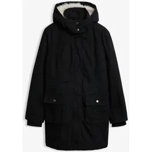 bonprix Parka mit Kapuze mit Kapuze und Fellimitat, aus Baumwolle, mit taillierter Passform