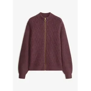 bonprix Strickjacke mit Zopfmusterlila 36Damen