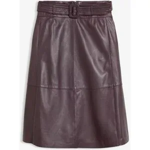 bonprix Lammnappa-Lederrock mit Gürtel (2-tlg. Set)rot 40Damen