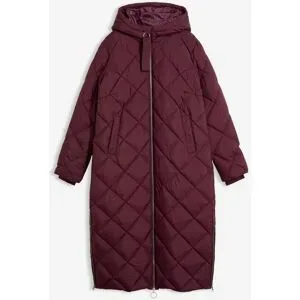 bonprix Langer, wattierter Steppmantel mit Kapuzerot 36Damen