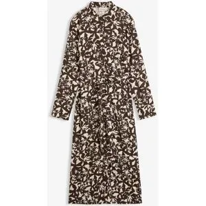 bonprix Hemdblusenkleid aus fließender Viskosebraun 42Damen