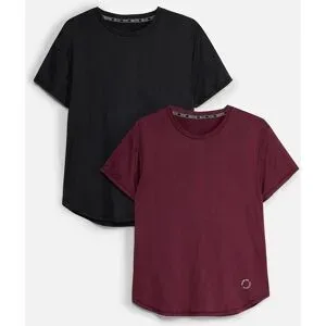 bonprix Schnelltrocknendes Sport-Shirt (2er Pack)schwarz 56Damen