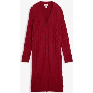 bonprix Longstrickjacke mit weichem Wollanteilrot 36Damen