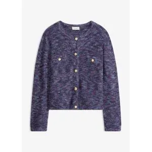 bonprix Strickjacke mit Effektgarnblau 52Damen