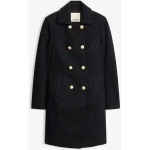 bonprix Kurzmantel in Wool-Optikschwarz 38Damen