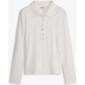 bonprix Poloshirt aus softem Viskose-Mixweiß 48Damen