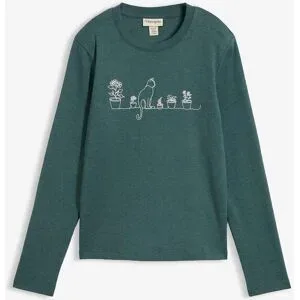 bonprix Langarmshirt aus purer Baumwollegrün 36Damen