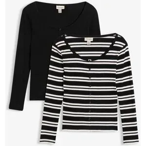 bonprix Ripp-Shirt aus Bio-Baumwolleschwarz 48Damen