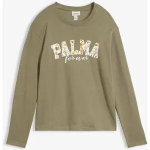 bonprix Langarmshirt aus purer Baumwollegrün 36Damen