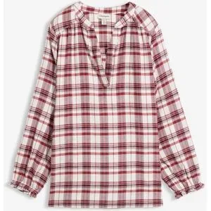 bonprix Flanell-Tunikabluse aus reiner Baumwolleweiß 40Damen