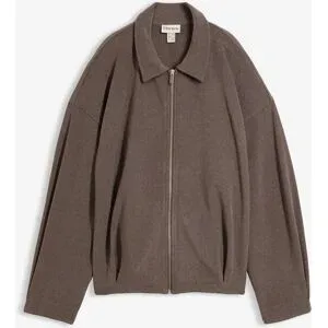 bonprix Shirtjacke in Wolloptikbraun 52Damen