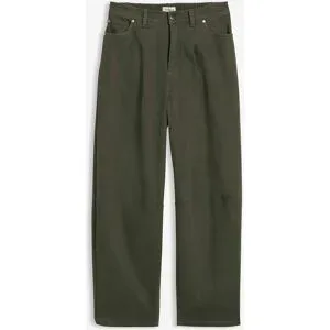bonprix Twillhose in Barrelform mit Bequembund aus Baumwollegrün 40Damen