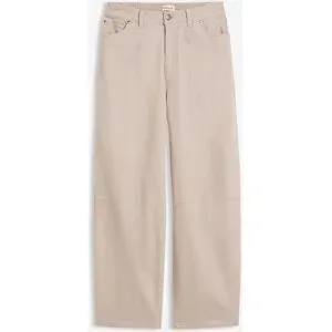 bonprix Twillhose in Barrelform mit Bequembund aus Baumwollegrau 36Damen